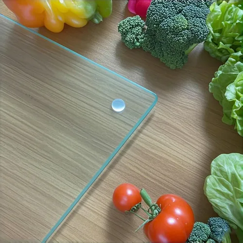 Vista 3 de LANGBOHOS Tablas de cortar de vidrio templado para cocina, tabla de cortar transparente para encimera, tabla de cortar antideslizante, protección