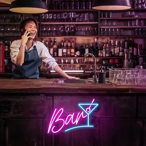 Vista 8 de Kavaas Letrero de Neón para Bar Casero, Letrero LED de Bar para Man Cave Pub Cócteles Fiesta - Los Mejores Regalos para Esposo, Padre, Cumpleaños
