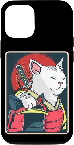 Vista 26 de Arte de gato japonés para iPhone 16 - Espada Katana - Anime Ninja Cat - Funda Catzilla