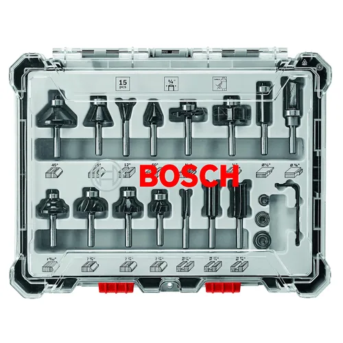 Vista 9 de Juego de brocas Bosch RBS006TES de 6 piezas con punta de carburo para perfilado y canteado