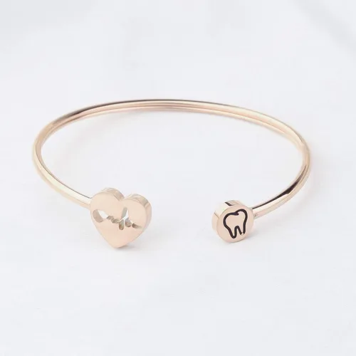 Vista 2 de WUSUANED Collar de dentista con latido de corazón, pulsera para higienista dental, regalo de joyería para asistente dental higienista dental