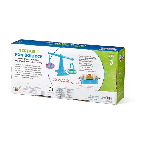 Vista 7 de hand2mind Balanza de Bandeja Anidable Azul, Báscula de Equilibrio Doble Transparente para Niños, Báscula de Peso para Líquidos y Sólidos, Fácil