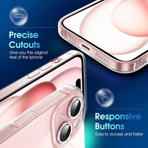 Vista 840 de Supdeal Funda cristalina transparente para iPhone 11, [No se amarillea] [Protección de la cámara] [Probado contra caídas de grado militar] Funda