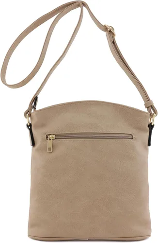 Vista 37 de Bolso cruzado grande con triple bolsillo con cremallera.