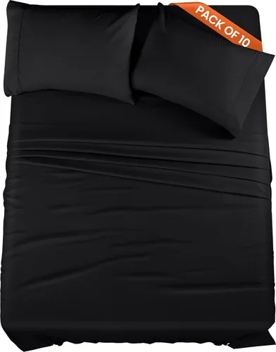 Vista 8 de Utopia Bedding Juego de sábanas de tamaño King, paquete a granel de 8 sábanas, microfibra suave cepillada, bolsillos profundos, resistente al