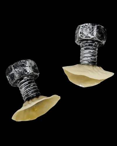 Vista 5 de Libima 2 piezas de pernos de cuello de plata de Halloween con 10 adhesivos