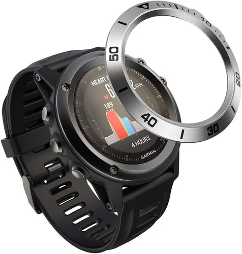 Vista 7 de REYDA Bisel de reloj compatible con Garmin Fenix 3/Fenix 3 HR Bisel Ring, acero inoxidable bisel Loop cubierta adhesiva resistente a los arañazos