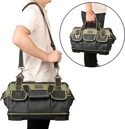 Vista 7 de Bolsa de herramientas, Ounic de 17 pulgadas, bolsa de herramientas grande y resistente con boca ancha y base moldeada impermeable, bolsas