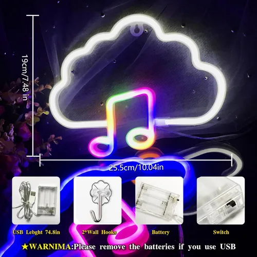 Vista 138 de Letrero de neón de amor para dormitorio, USB o batería, luz de neón para pared, luz de neón LED como letreros de pared de neón para niñas, letrero