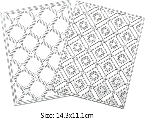 Vista 6 de Troqueles de corte para hacer tarjetas de papel, paquete de 2 fondos, marco, plantillas de metal, herramienta de álbumes de recortes, manualidades