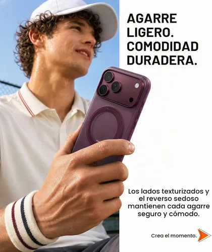 Vista 8 de TORRAS Funda con soporte magnético 360 para iPhone 18 Pro, O3 Fitness Borgoña