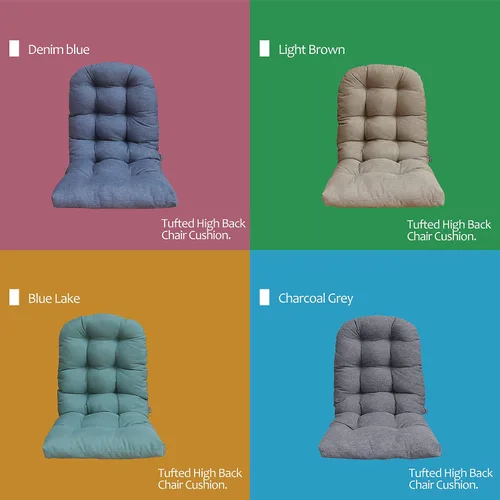 Vista 4 de Cojines para silla Adirondack para patio al aire libre, esquinas redondas, color azul lago