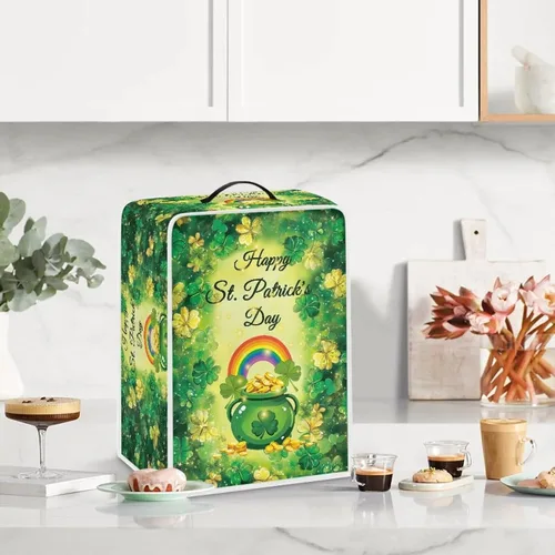 Vista 111 de Funda para cafetera, poliéster, azul, se adapta a la mayoría de máquinas de café estándar, protector resistente al polvo, huellas dactilares Playa