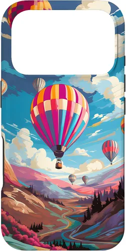 Vista 30 de Colorful Hot Air Balloons Pop Art Style Case for iPhone 17