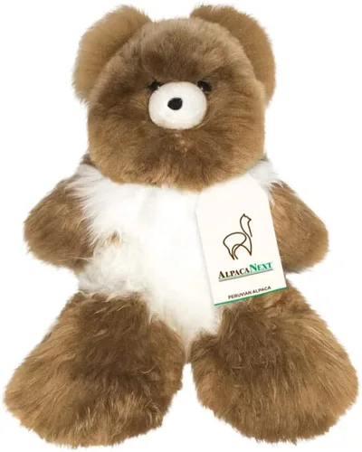 Vista 13 de Oso de Peluche de Alpaca Bebé Suave y Tierno - 9 pulgadas. Animal de Peluche de Alpaca Premium Hecho a Mano con Piel Auténtica de Alpaca. Lindo Oso