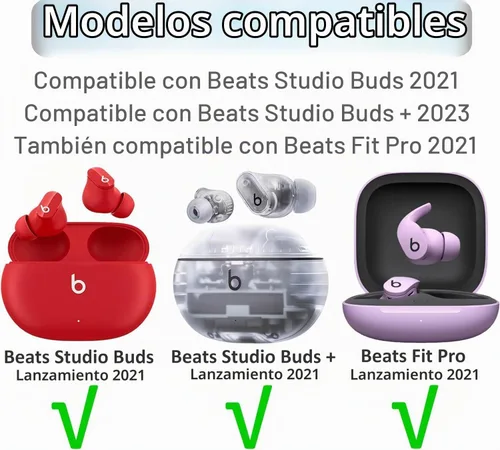 Vista 2 de Espuma viscoelástica de repuesto compatible con Beats Solo Buds/Fit Pro/Studio Buds + almohadillas para los oídos, 6 pares S/M/L Cancelar ruido