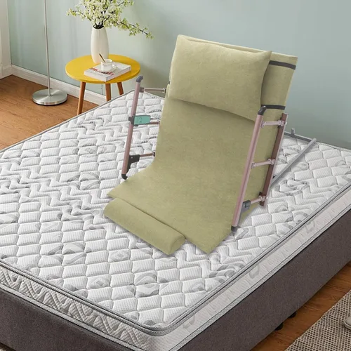 Vista 2 de Respaldo de cama ajustable de elevación eléctrica con control remoto, silla de descanso para sentarse para soporte lumbar de cuello, ayuda a