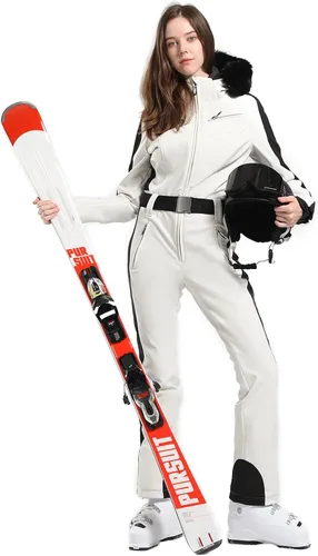 Vista 4 de Traje de esquí de una pieza para mujer, overol impermeable a prueba de viento, traje de nieve aislado para esquí