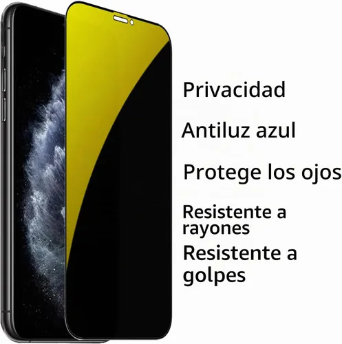 Vista 7 de Espejo de vidrio templado antiazul, protector de pantalla anti-espía, película antiespía para iPhone 11 Pro Max/iPhone XS Max, 6.5 pulgadas