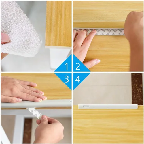 Vista 4 de Miracle - Borde protector de silicona para muebles con cinta 3M en ambos lados. Protector de esquinas, seguridad para bebés, Protector de borde