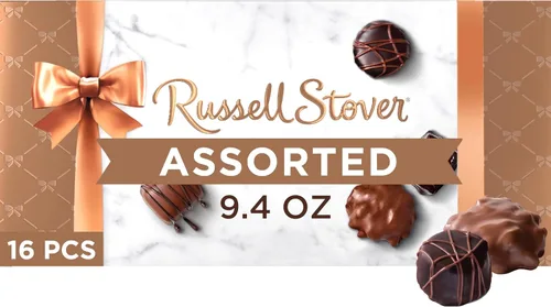 Vista 10 de Russell Stover, Surtido de chocolate negro y leche, caja de regalo de chocolate, 9.4 onzas (17 piezas)