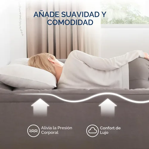 Vista 3 de BDEUS Cubrecolchón de Espuma Viscoelástica de Doble Capa de 5 Pulgadas Tamaño Individual, Espuma Viscoelástica de Gel de 2 Pulgadas más 3 Pulgadas