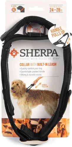 Vista 6 de Sherpa Collar de perro, asa de agarre rápida incorporada, acolchado, negro, extra grande
