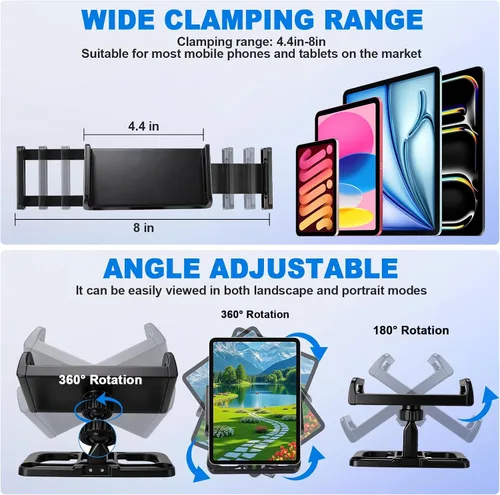 Vista 8 de Soporte universal ajustable de 4.7-12.9 pulgadas compatible con Dji Mavic 2/Zoom/Pro Mini 2/2S/SE, Air 2/2S, Pro/Spark/ZINO, clip de teléfono