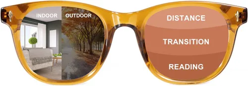 Vista 9 de Lentes de lectura fotocromáticos progresivos multienfoque con bloqueo de luz azul para computadora para mujer