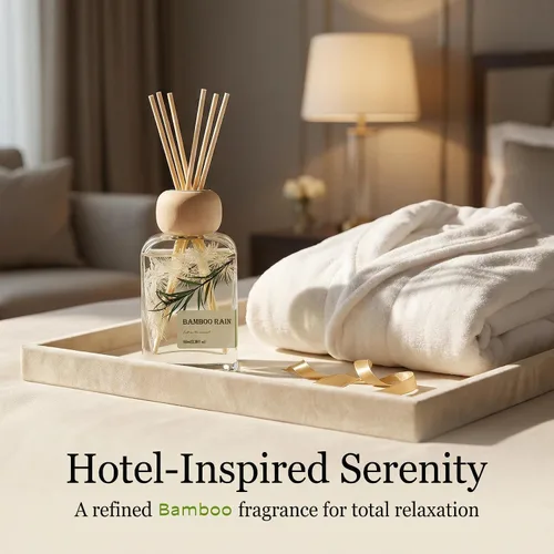 Vista 7 de Bamboo Reed Diffuser, 3.34 Fl Oz Esencial de bambú