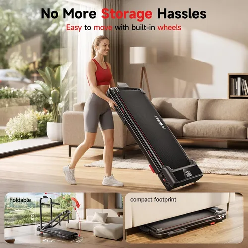 Vista 12 de RHYTHM FUN Cintas de correr para el hogar, caminadora con asas, 13%