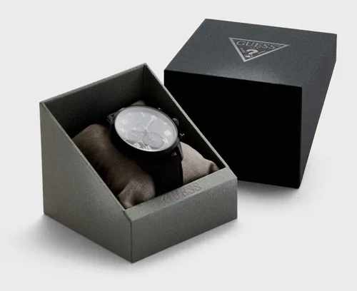 Vista 5 de GUESS Reloj de cuero chapado iónico, Negro -, Reloj analógico