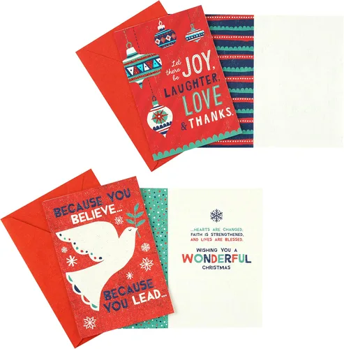 Vista 5 de Hallmark Surtido de tarjetas de agradecimiento de Navidad (10 tarjetas y 10 sobres)