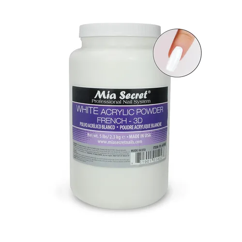 Vista 2 de Mia Secret Polvo acrílico blanco (5 libras)