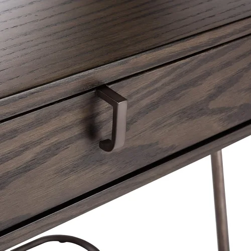 Vista 5 de SAFAVIEH Couture Home Collection Ferrell - Escritorio moderno con 2 cajones de nogal oscuro
