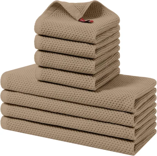 Vista 79 de Homaxy Juego de toallas y paños de cocina 100% algodón, 30 x 30 centímetros y 33 x 71 centímetros, juego de 8 toallas de cocina ultra suaves