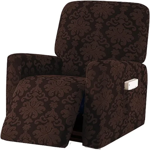 Vista 13 de JOKIVTOU Funda elástica para sillón reclinable con bolsillo, fundas de sofá reclinable de jacquard con estampado, protector de muebles con parte
