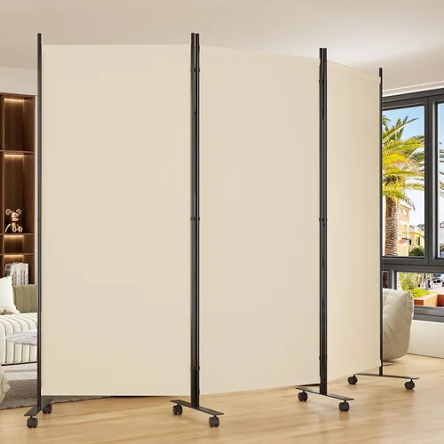 Vista 8 de Divisor de habitación de 34 pulgadas de ancho plegable con ruedas, 1 panel divisor de pared para separación de habitaciones