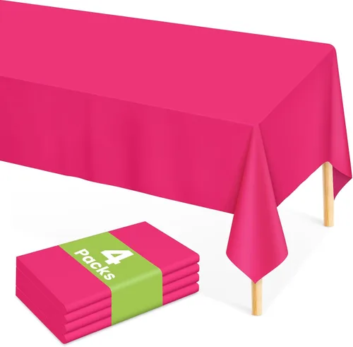 Vista 60 de Mulbozy Mantel de plástico negro desechable 4 unidades, 54 × 108 pulgadas