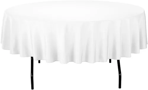 Vista 26 de Gee Di Moda Mantel redondo verde manzana de 70 pulgadas para mesas redondas de 24 a 48 pulgadas, tela lavable resistente, para mesa de bufé, fiesta