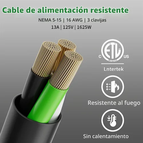Vista 6 de Elecan Cable de extensión de alimentación divisor en Y de 3 clavijas de 1 FT, enchufe plano en ángulo de 45 grados, salida de 1 a 2 vías, ahorro