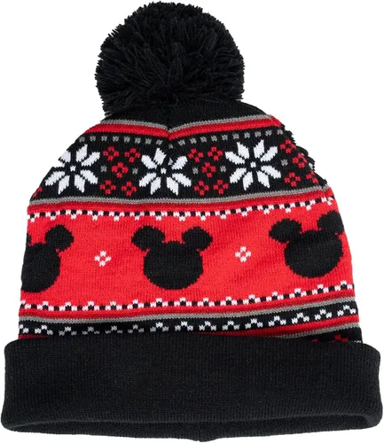 Vista 6 de Disney Adult Knit Beanie Hat and Texting Glove Set Mickey Minnie Mouse Print
