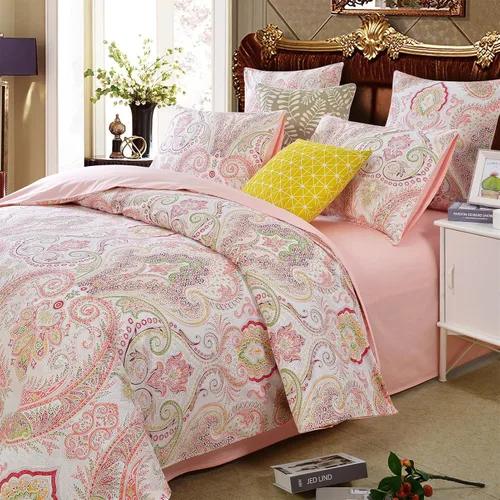 Vista 115 de ABREEZE Juego de funda de edredón tamaño individual con cierre de botón, 100% algodón egipcio, juego de ropa de cama floral de granja, color rosa, 3