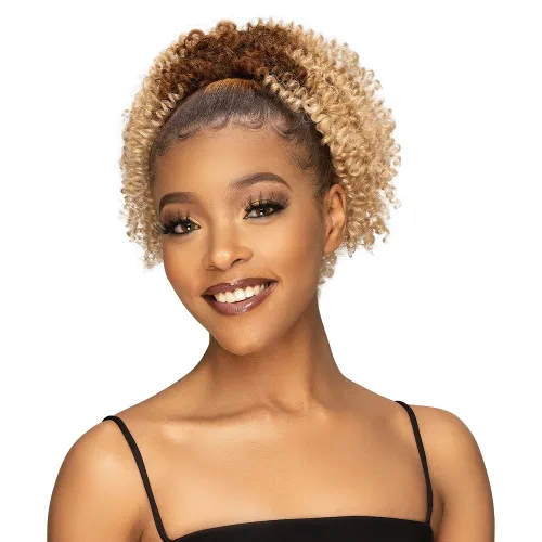 Vista 5 de Janet Collection Remy Illusion - Extensión de cola de caballo – Extensiones de cabello con cola de caballo en espiral de 10.5 pulgadas – Mezcla