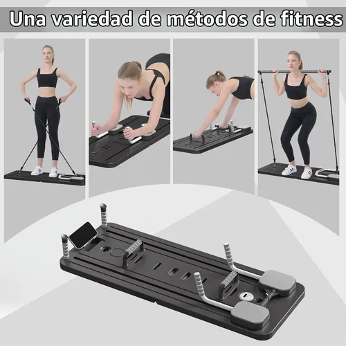 Vista 2 de JANUA Pilates Board - Pilates Reformer Set, Multi-Purpose Foldable Pilates Reformer Board for Home, 5 in 1 Pilates Sliding Board