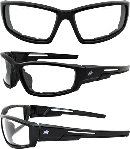 Vista 8 de Gafas de sol Swoop antiniebla acolchadas para motocicleta, marco negro con lente amarilla