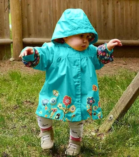 Vista 2 de Arshiner Chaqueta impermeable con capucha para niñas y niños