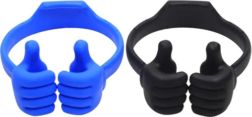 Vista 13 de Honsky Soporte para Teléfono Celular Paquete de 2, Soporte Perezoso para Teléfono Thumbs Up, Base Flexible Ajustable Universal para Todos los Negro