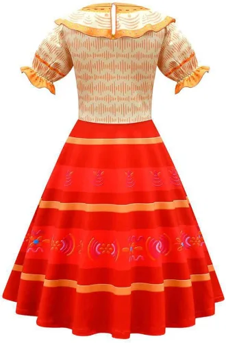 Vista 3 de IDOTTA Mirabel Costume Encanto Isabela Dress for Girls Madrigal Cosplay outfits Halloween Dress Up