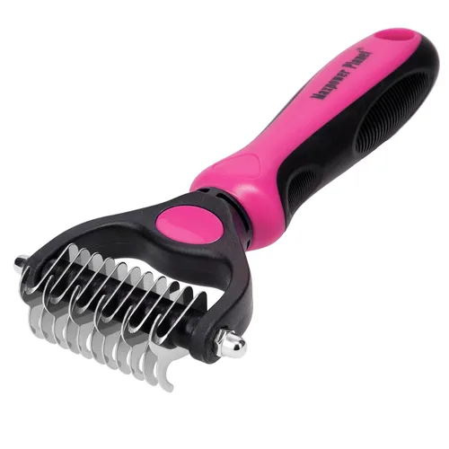 Vista 10 de Maxpower Planet Rastrillo para Perros y Cepillo de Pelo de Perro - Remueve Suavemente el Subpelo Suelto, Nudos y Enredos - Herramienta de Deslanado